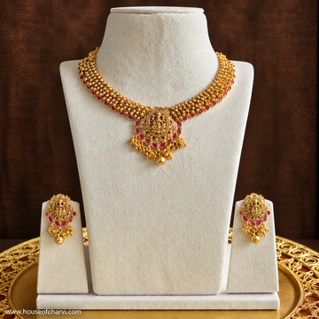 Ruby Lakshmi Temple Necklace