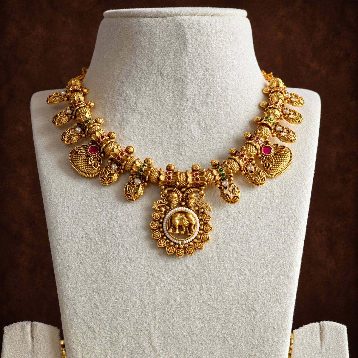Elephant Temple Necklace Set