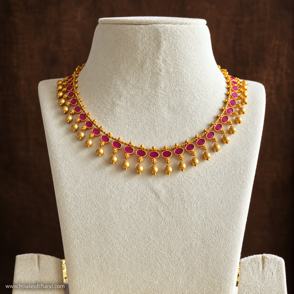 Ruby Stone Necklace Set