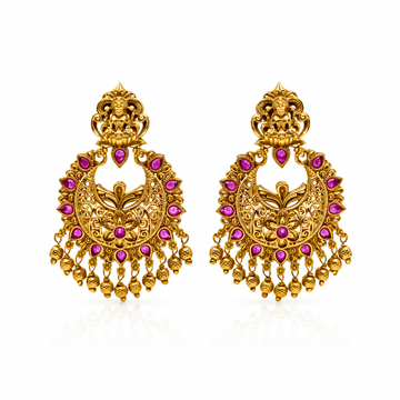 Lakshmi Ruby Gold Drop Chandbali