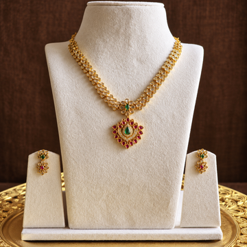 Ruby Green Kundan Pendant Necklace