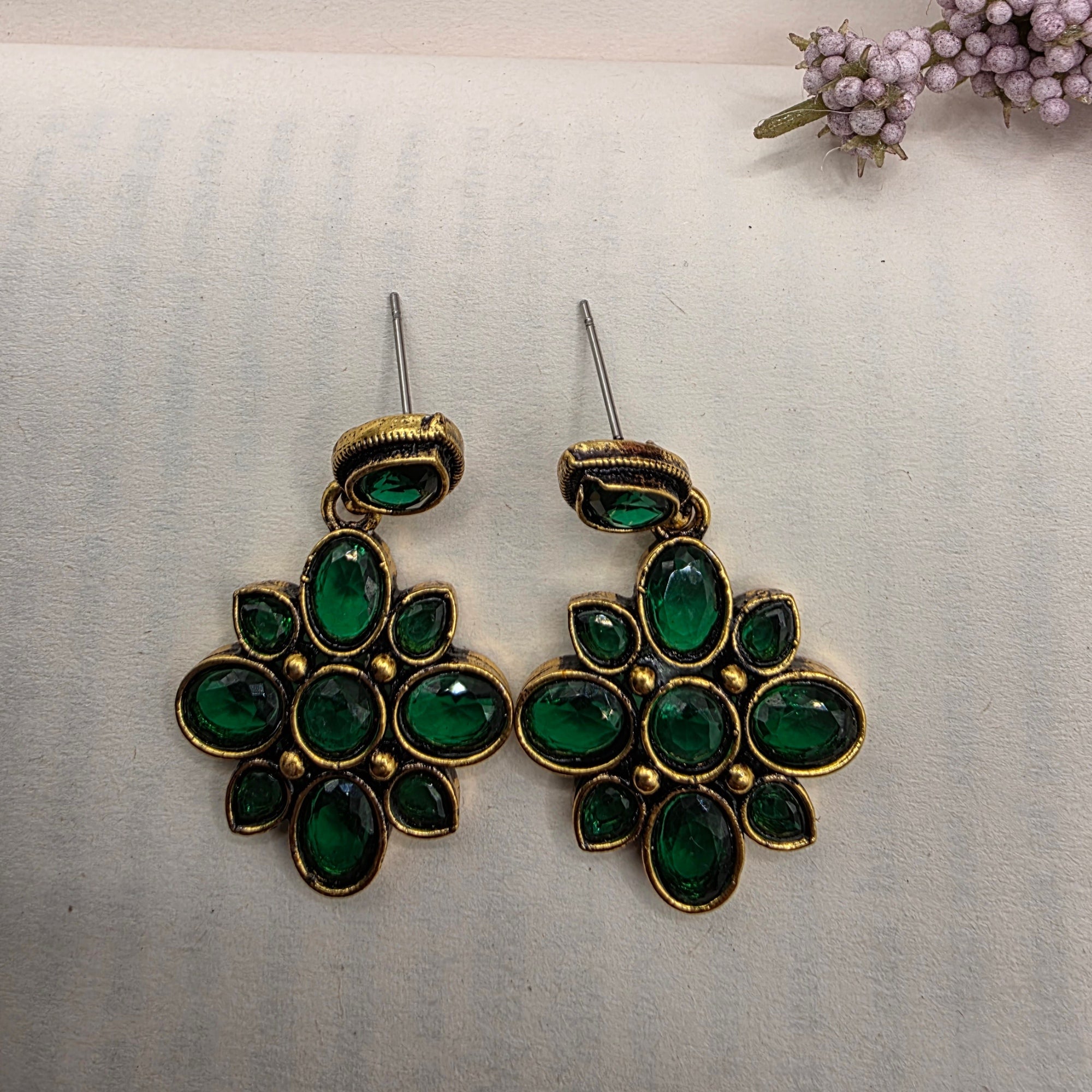 FLORAL OXIDISED EARRINGS 13
