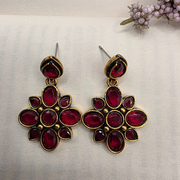 FLORAL OXIDISED EARRINGS 18