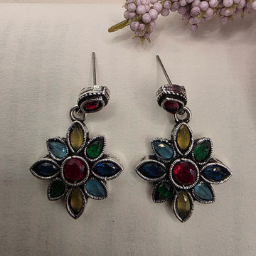FLORAL OXIDISED EARRINGS 2