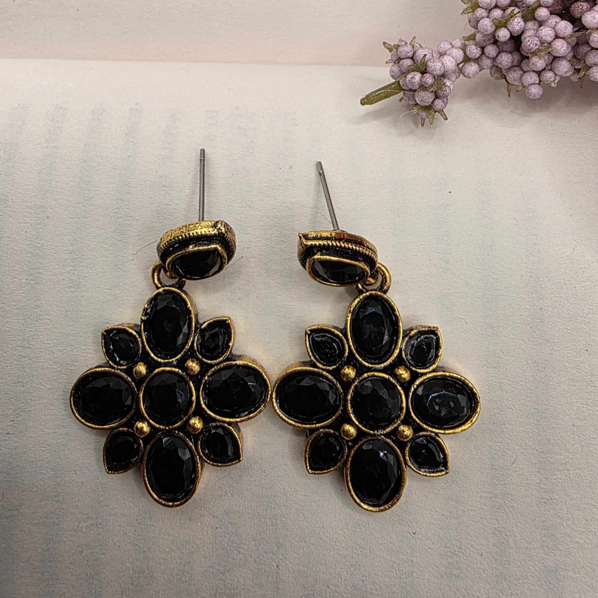 FLORAL OXIDISED EARRINGS 21