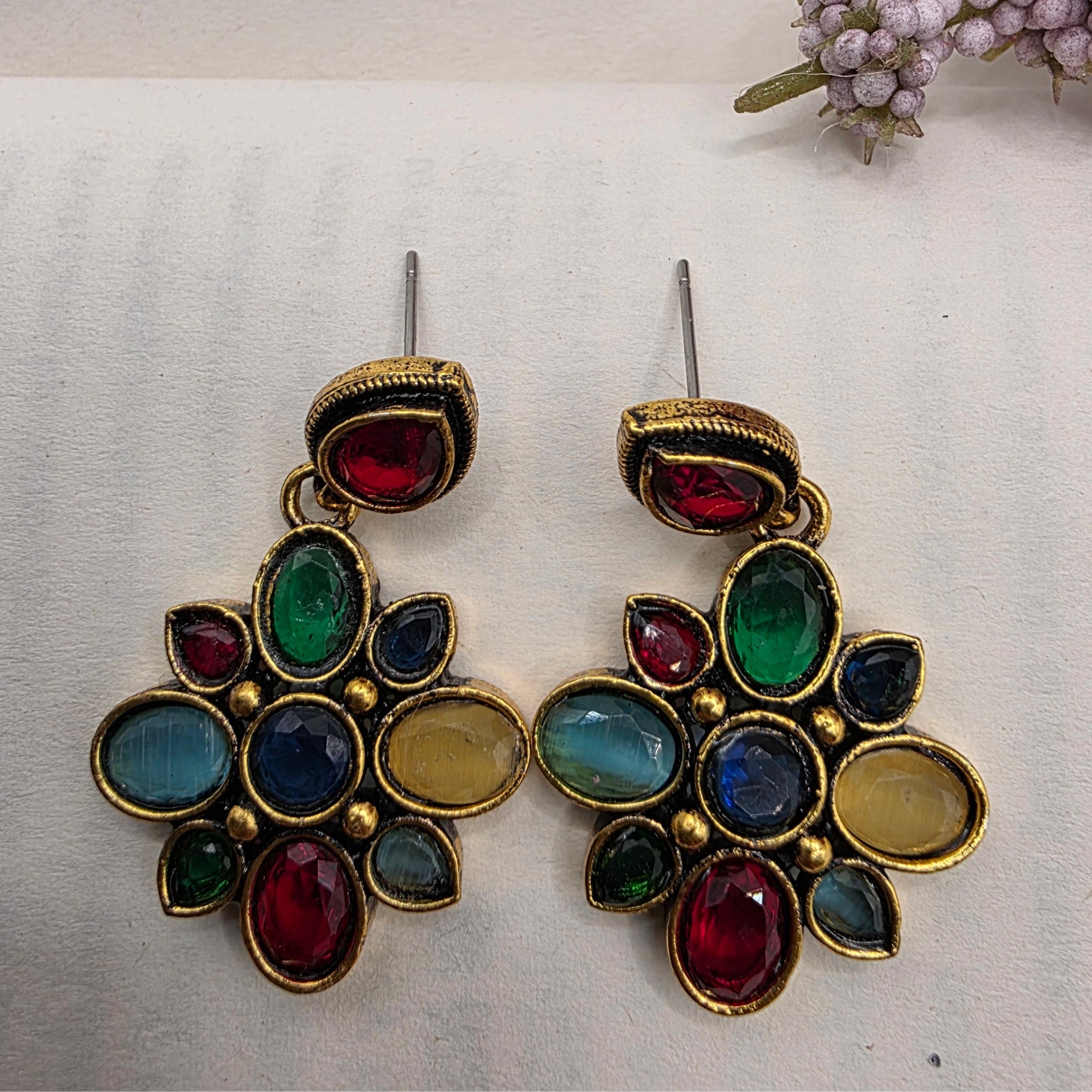 FLORAL OXIDISED EARRINGS 25