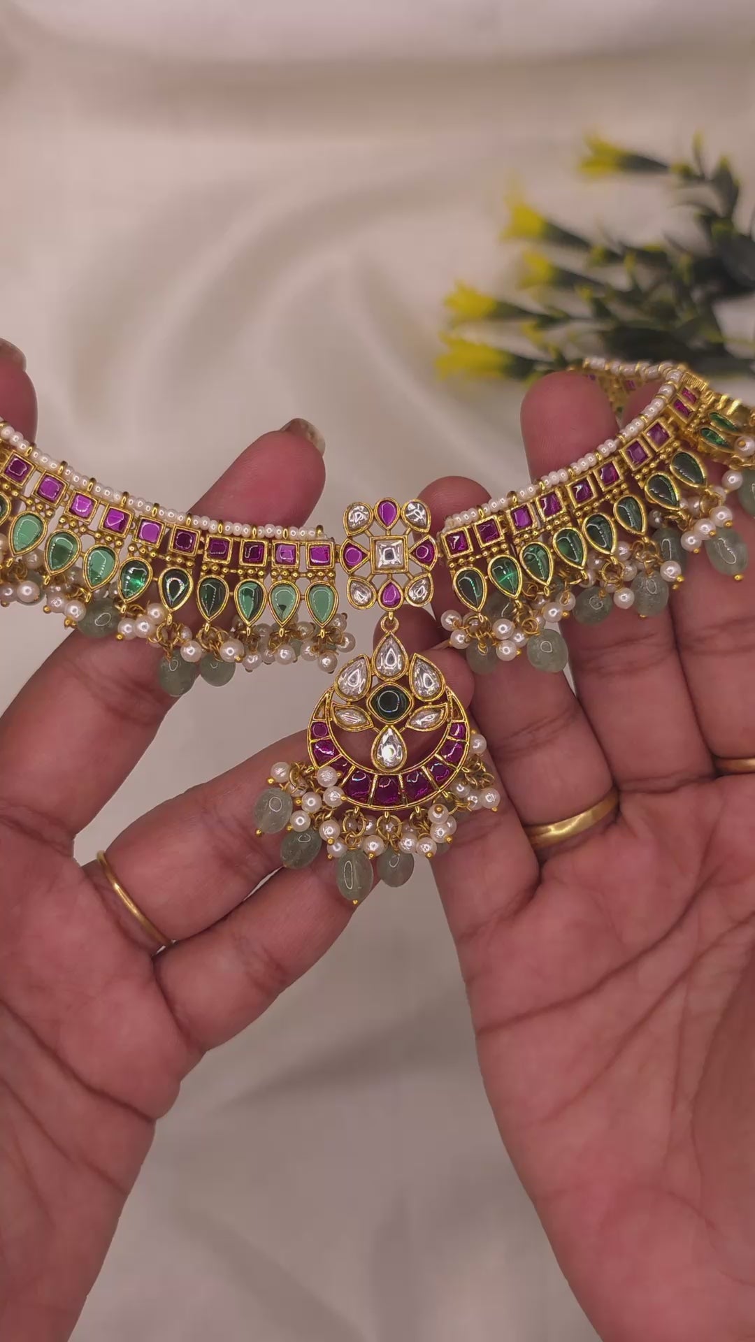 Green Kundan Choker Set