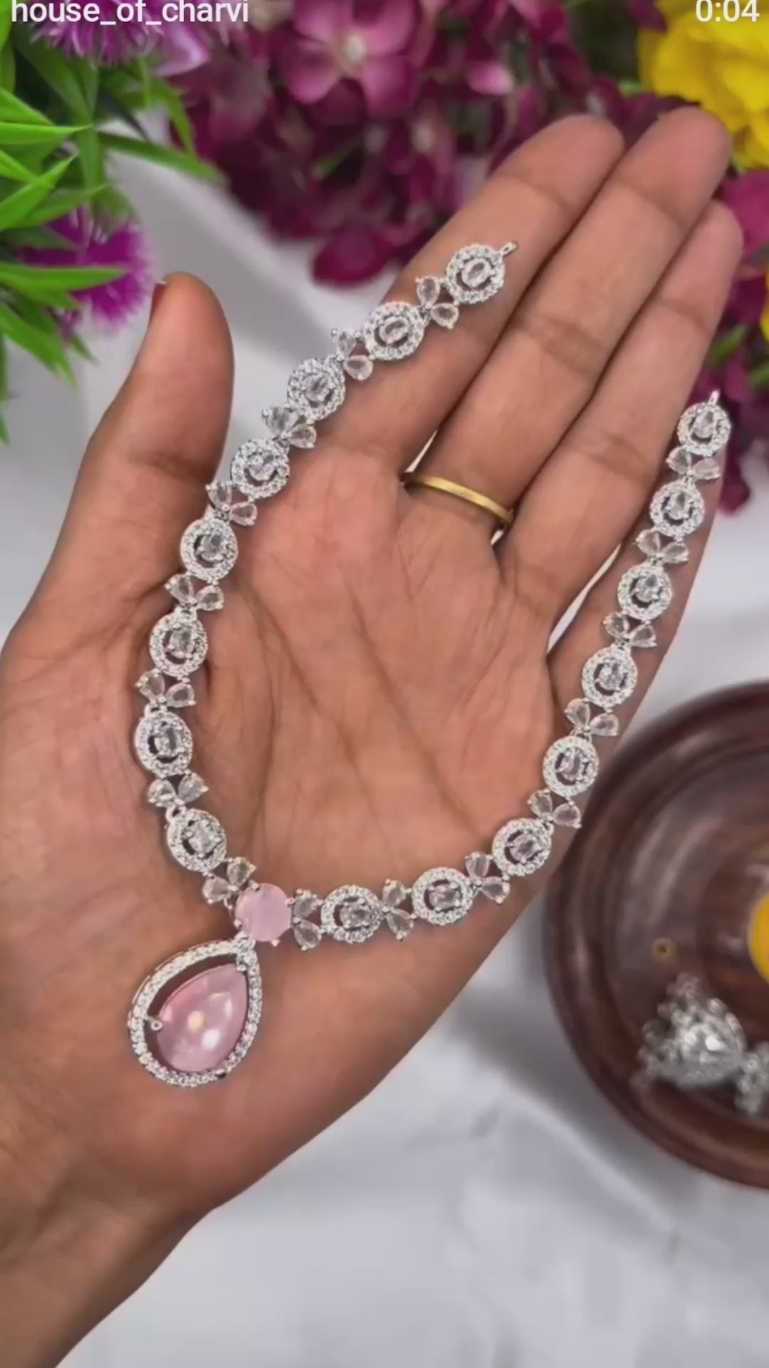 Pink Pastel Fusion Zircon Neckpiece