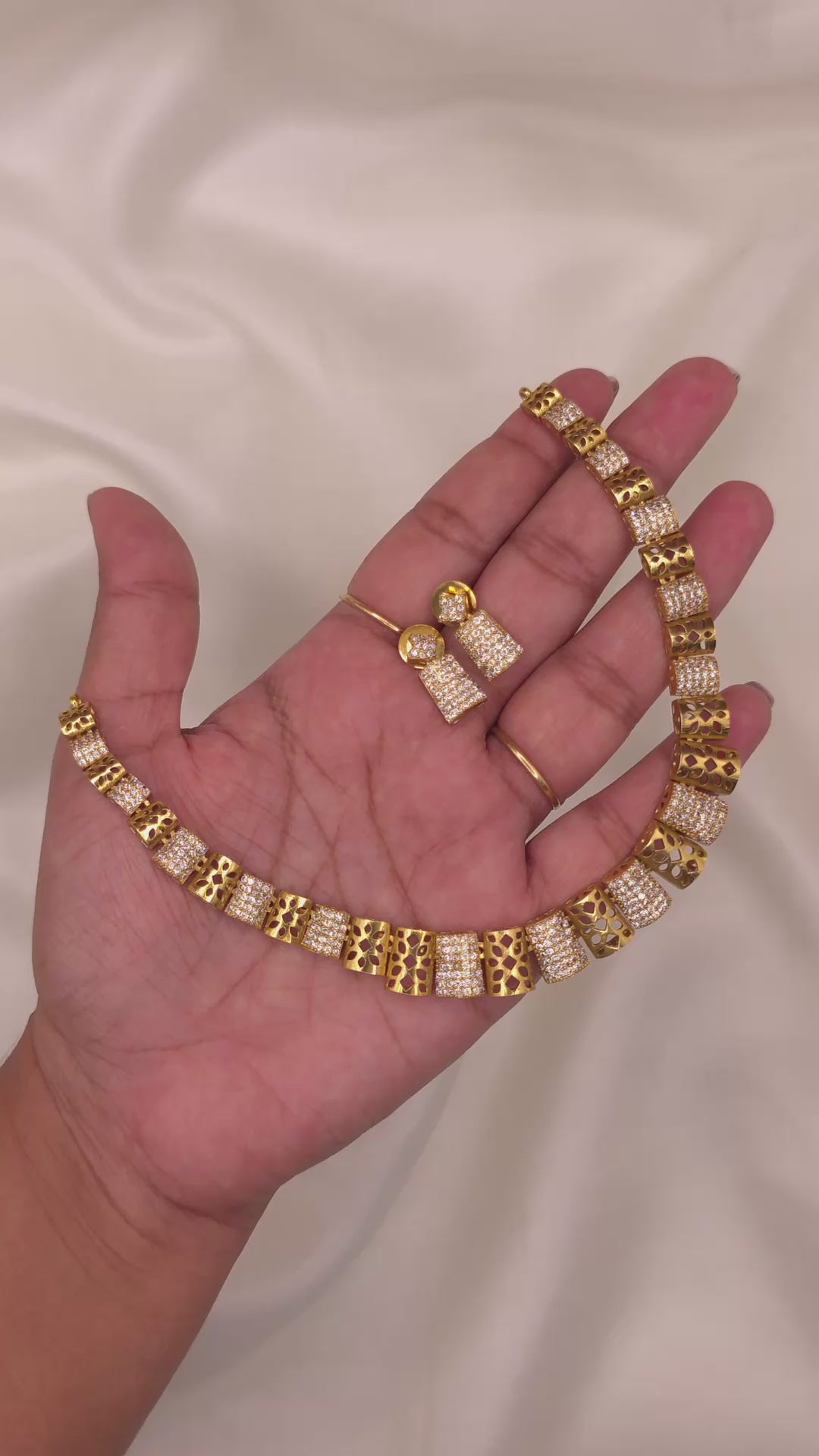 Geometric CZ Necklace Set