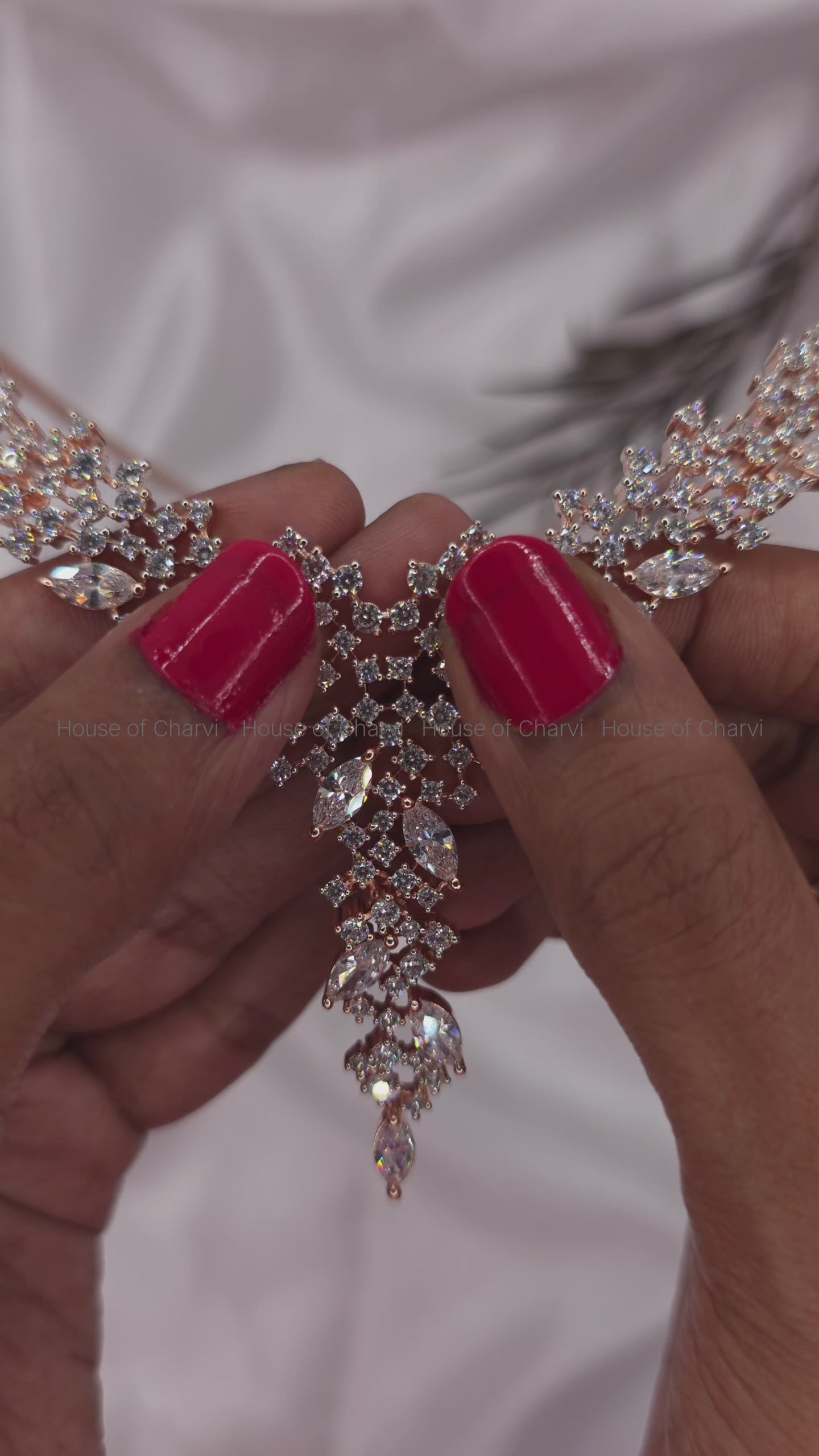 Celestial Diamond V-Line Necklace Set