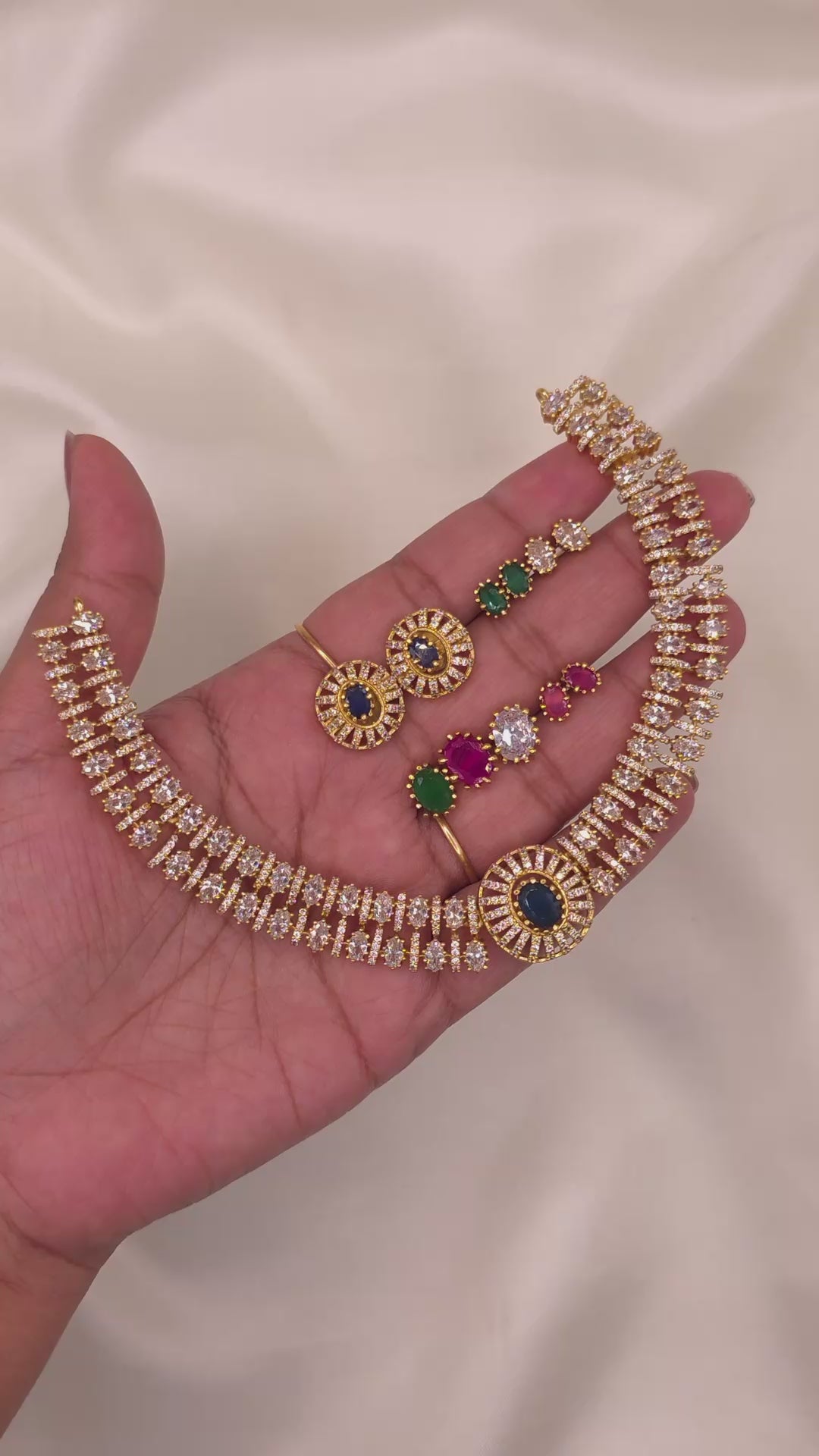 4-in-1 Interchangeable CZ Choker Set