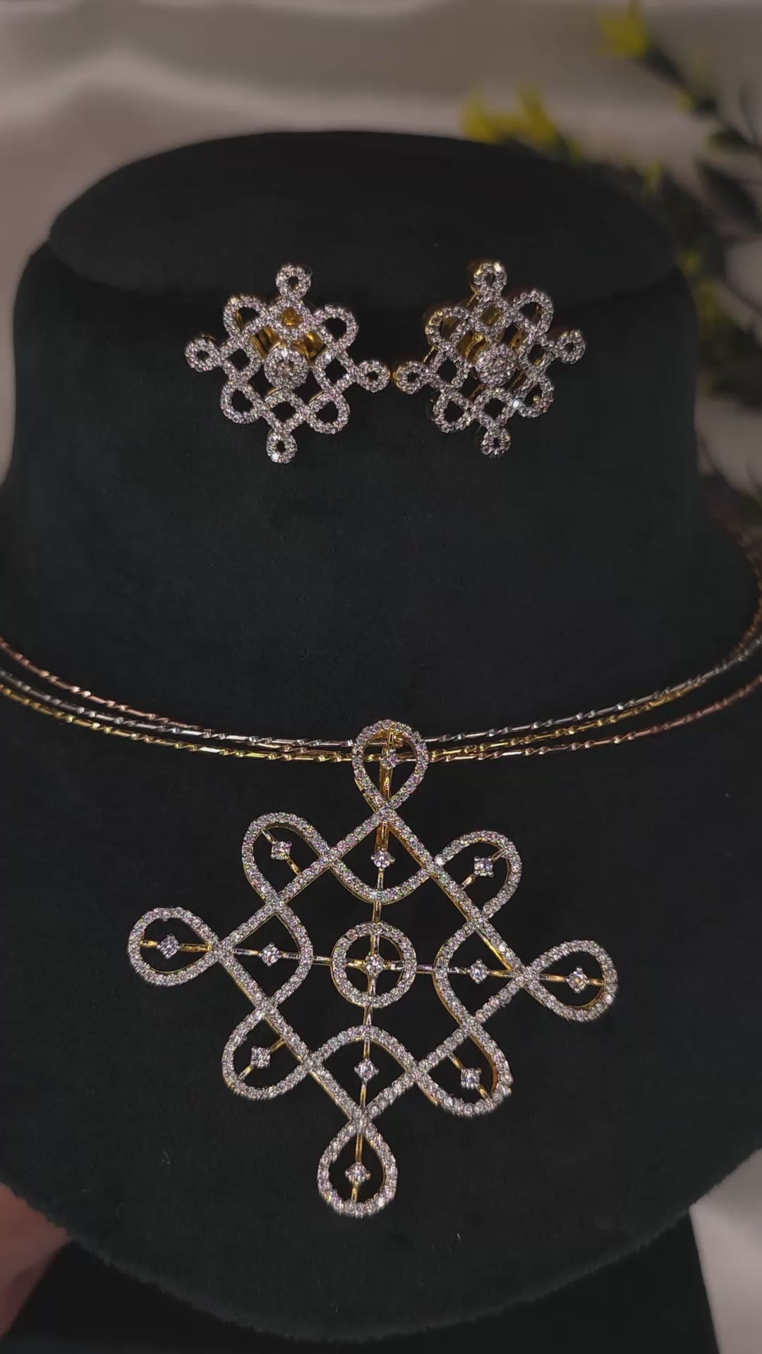 Infinity Knot CZ Pendant Set