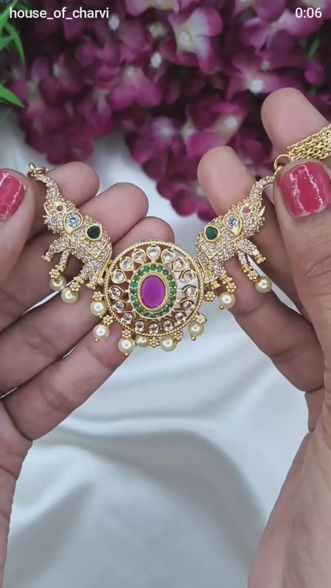 Royal Floral CZ Necklace Set