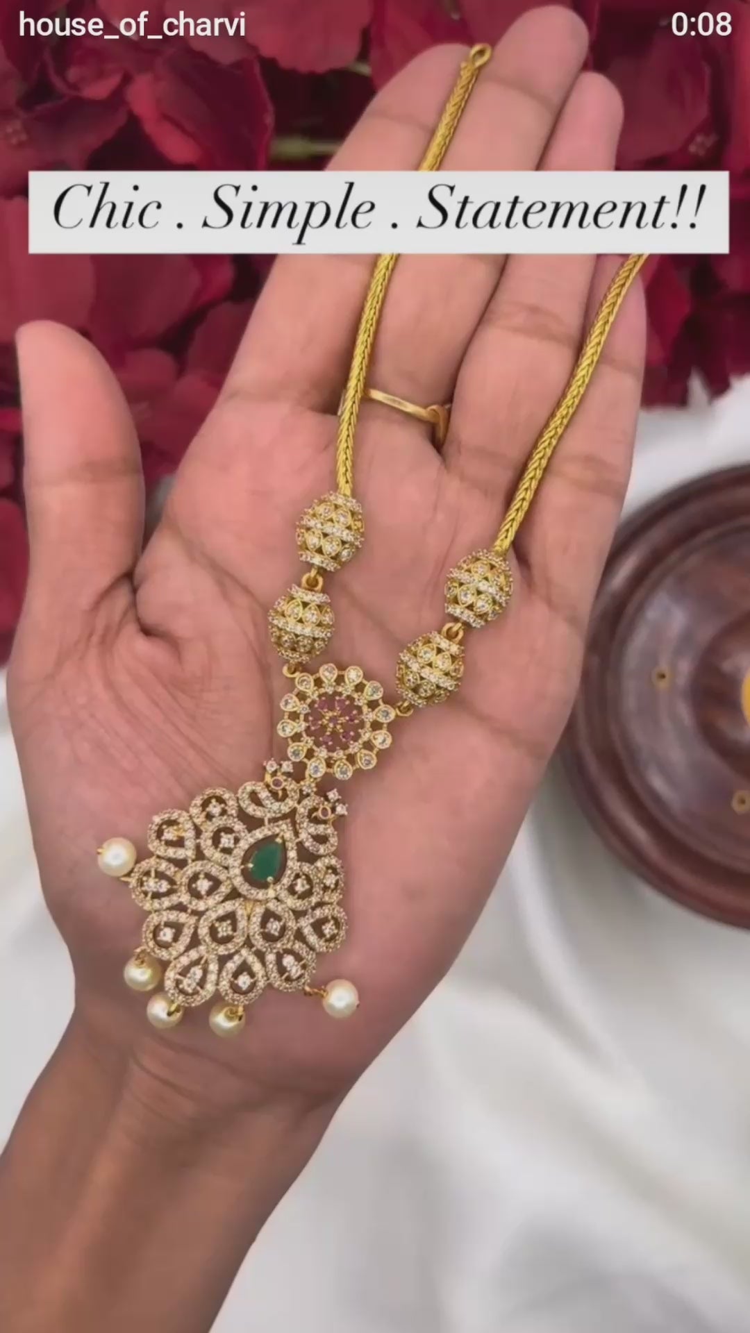 Emerald Peacock Diamond Necklace Set
