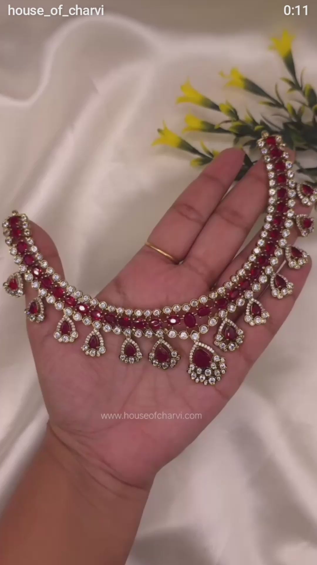 Ruby Kundan Choker Necklace Set