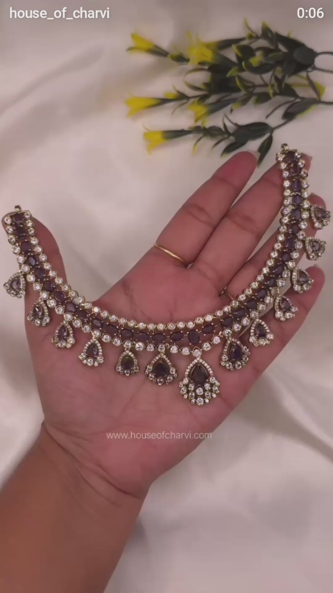 Amethyst Kundan Choker Necklace Set