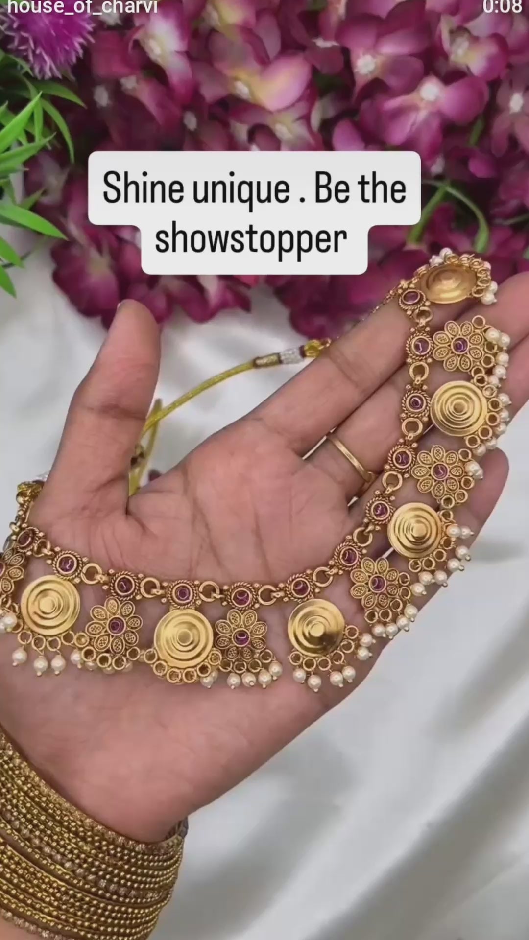 Antique Gold Coin Floral Choker Set