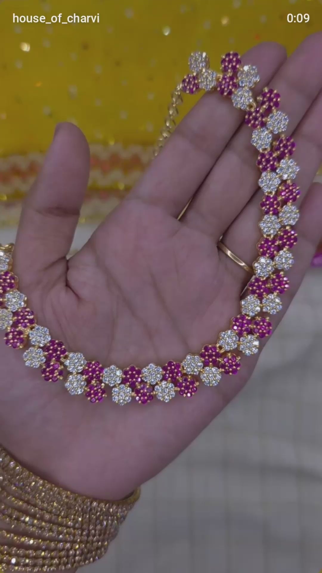 Ruby Floral Blossom Necklace
