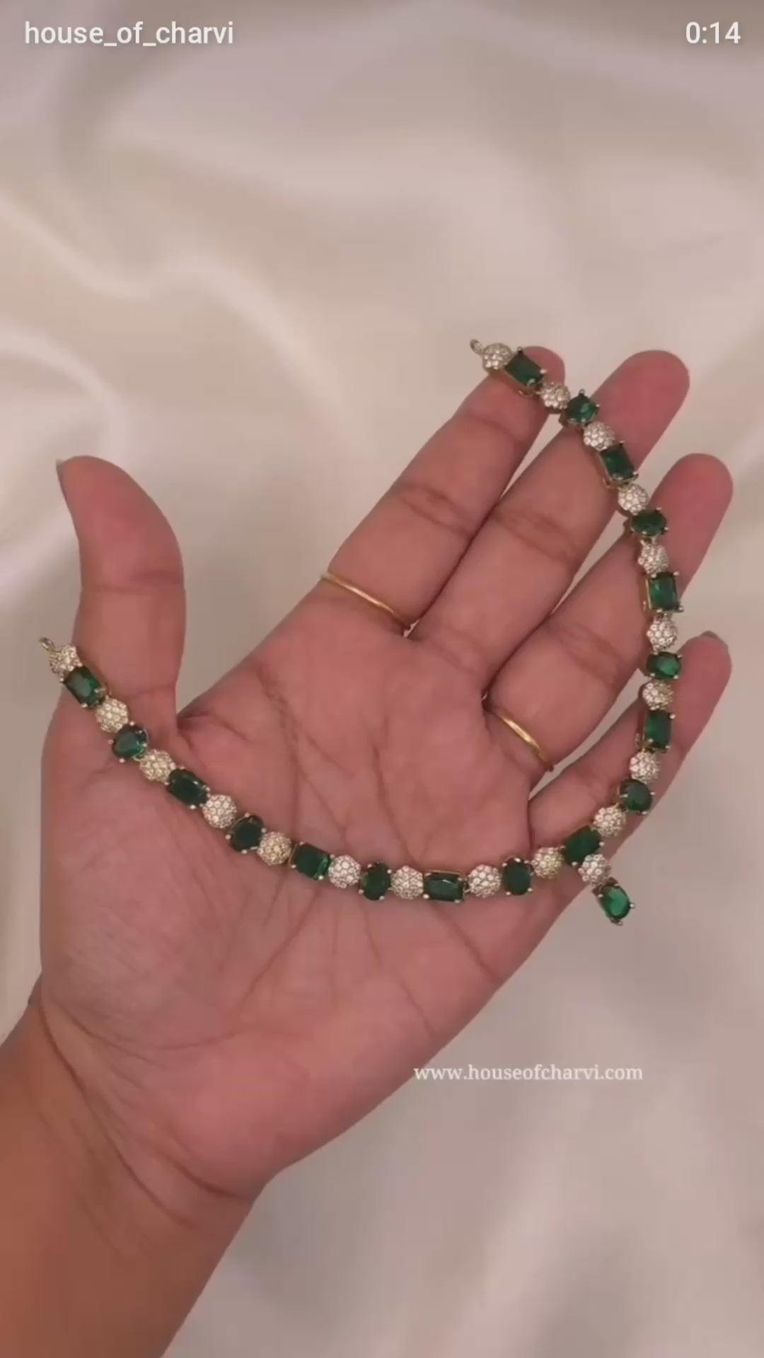 Elegant Emerald Green CZ Necklace Set