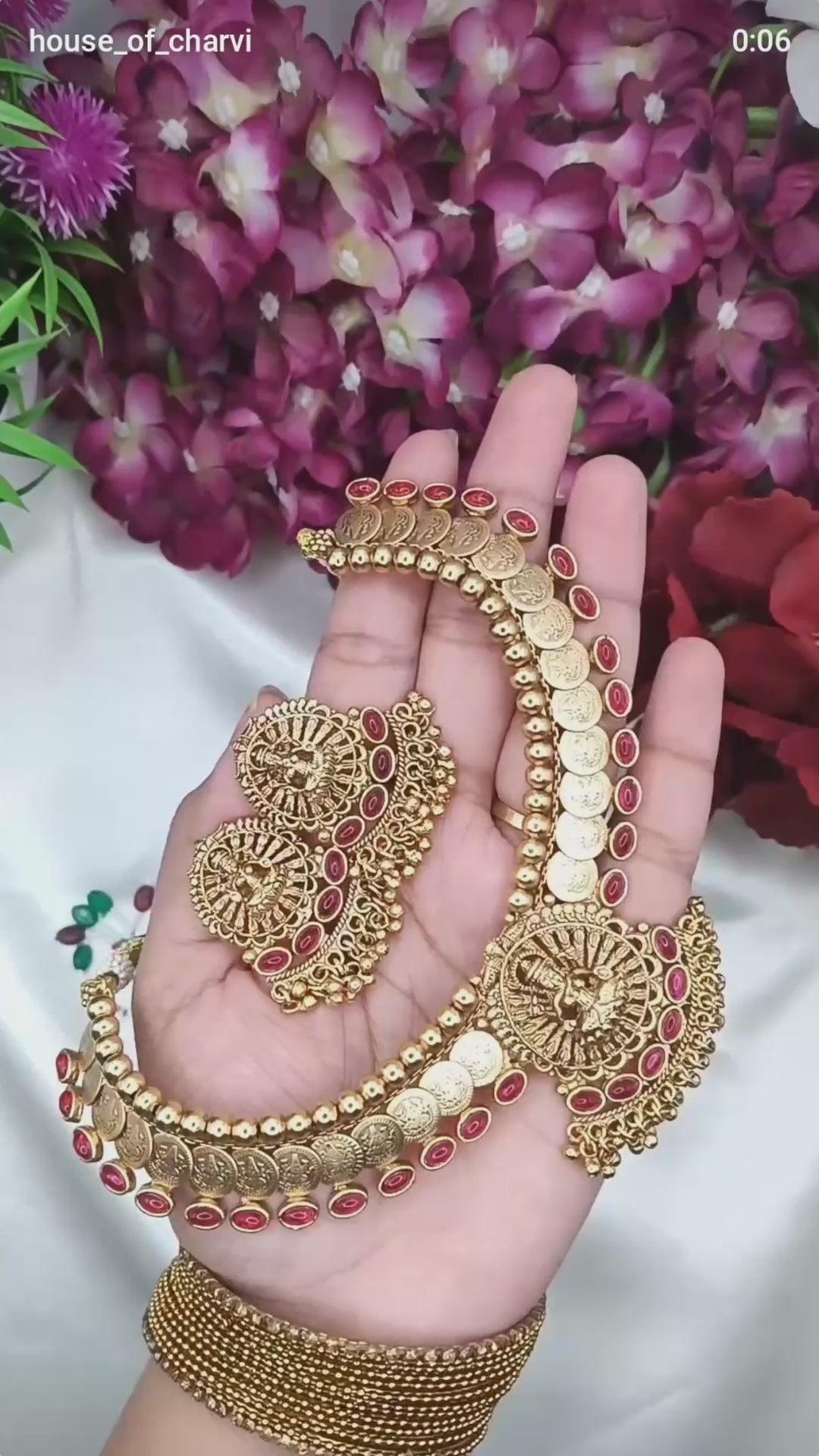 Lakshmi Coin Ruby Temple Set