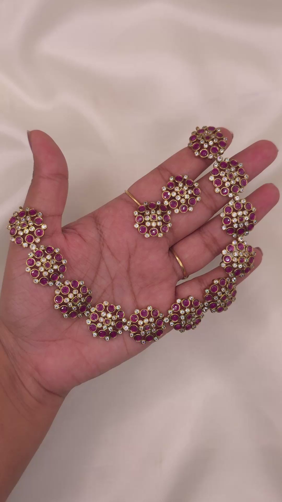 Ruby Floral Kundan Necklace Set