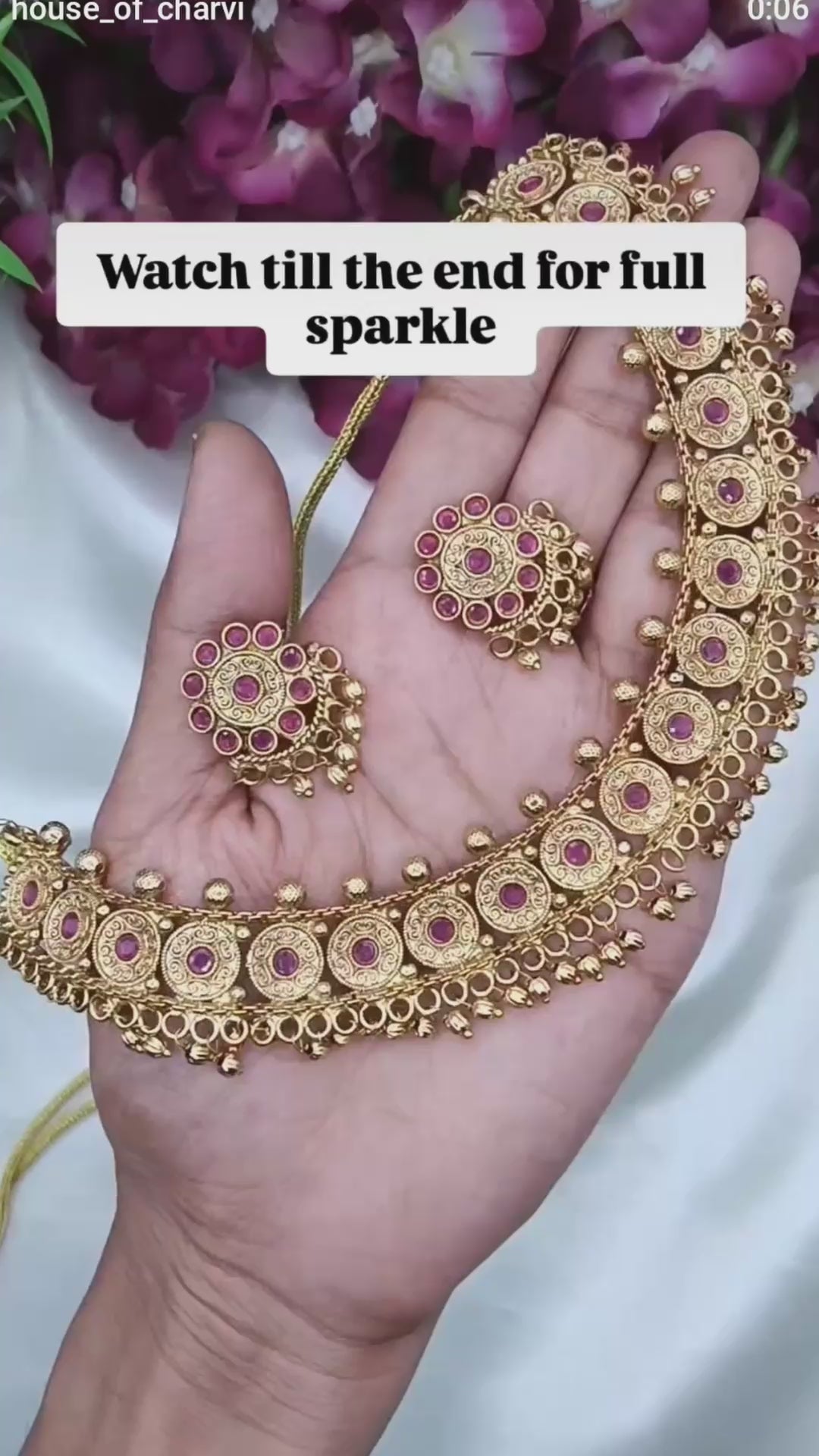 Ruby Circular Antique Necklace Set