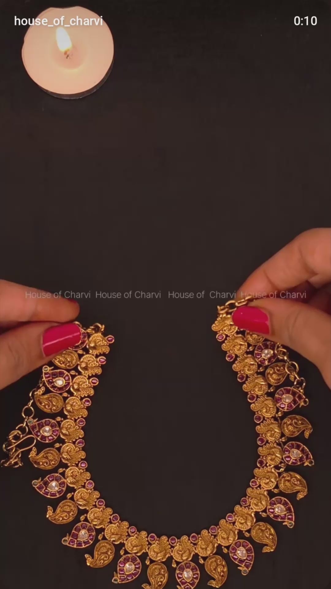 Ruby Peacock Antique Necklace Set