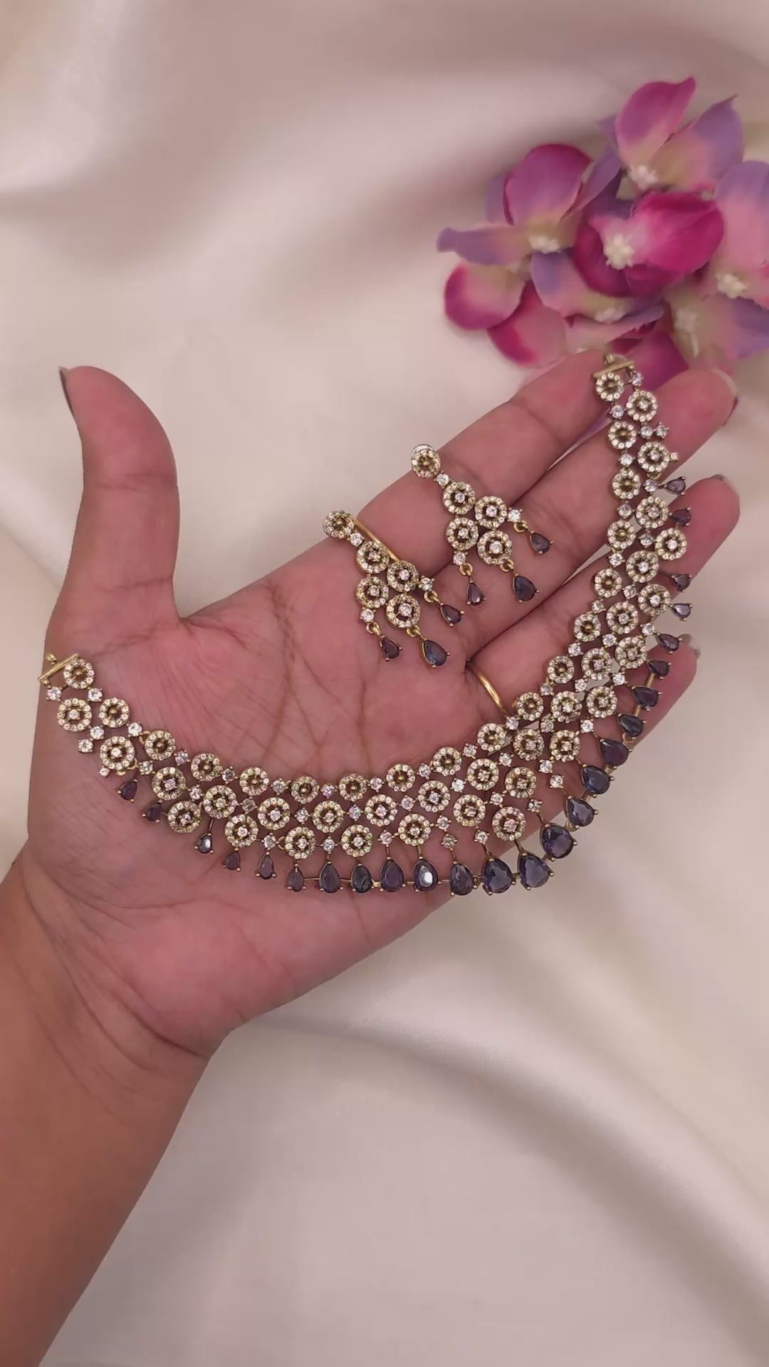 Purple Crystal Bridal Set