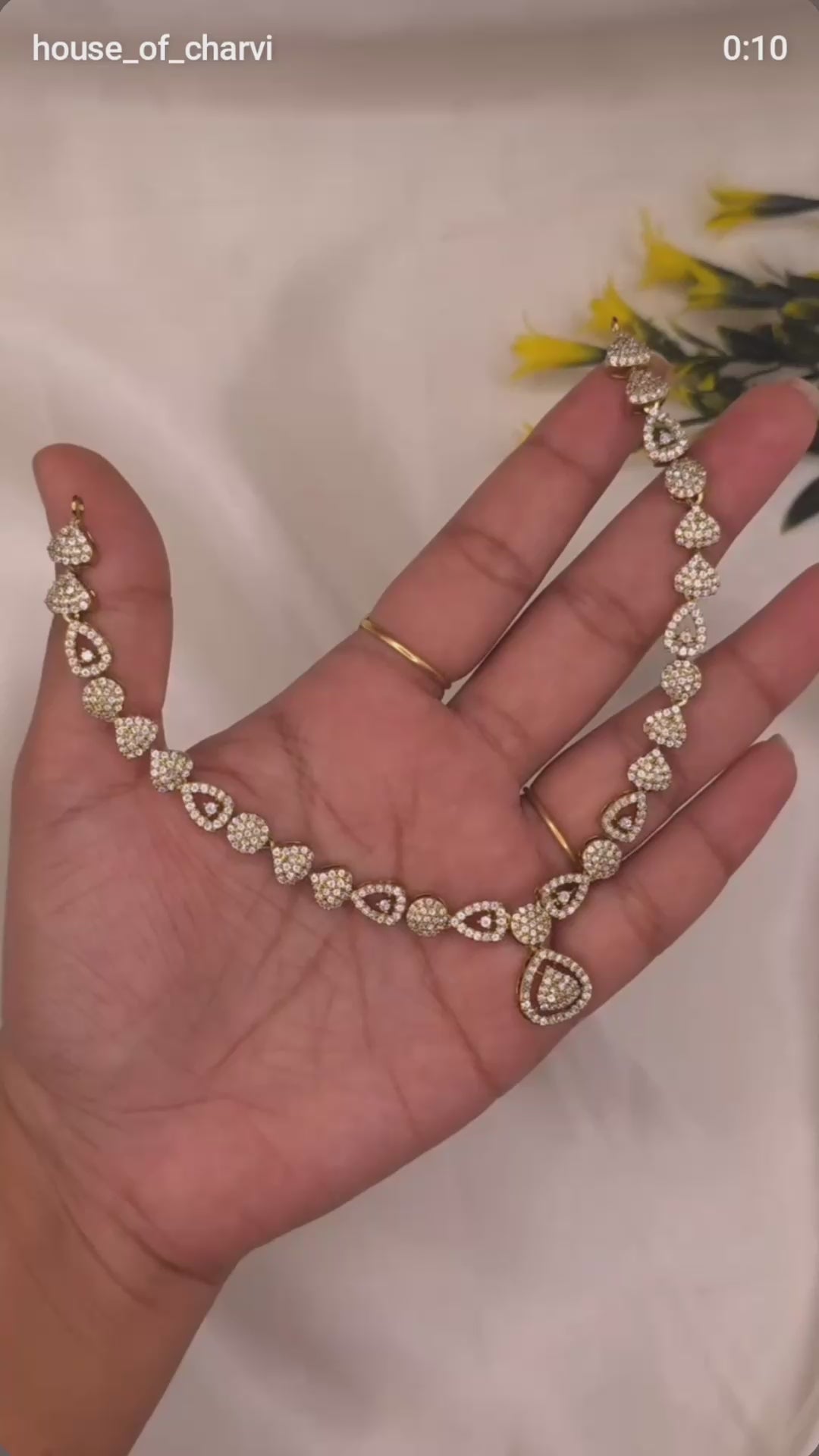 Elegant CZ Drop Necklace Set