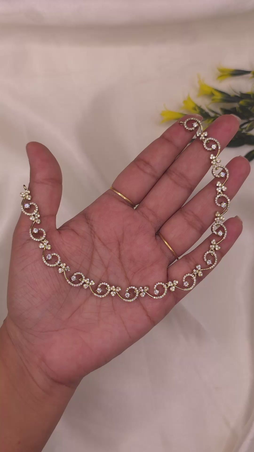 Swirl Design CZ Necklace Set