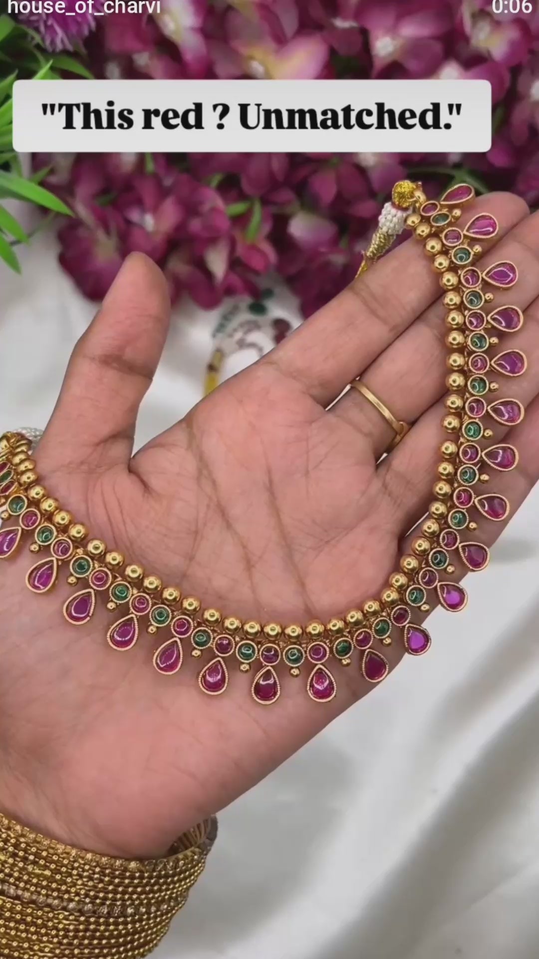 Ruby Emerald Rangoli Necklace