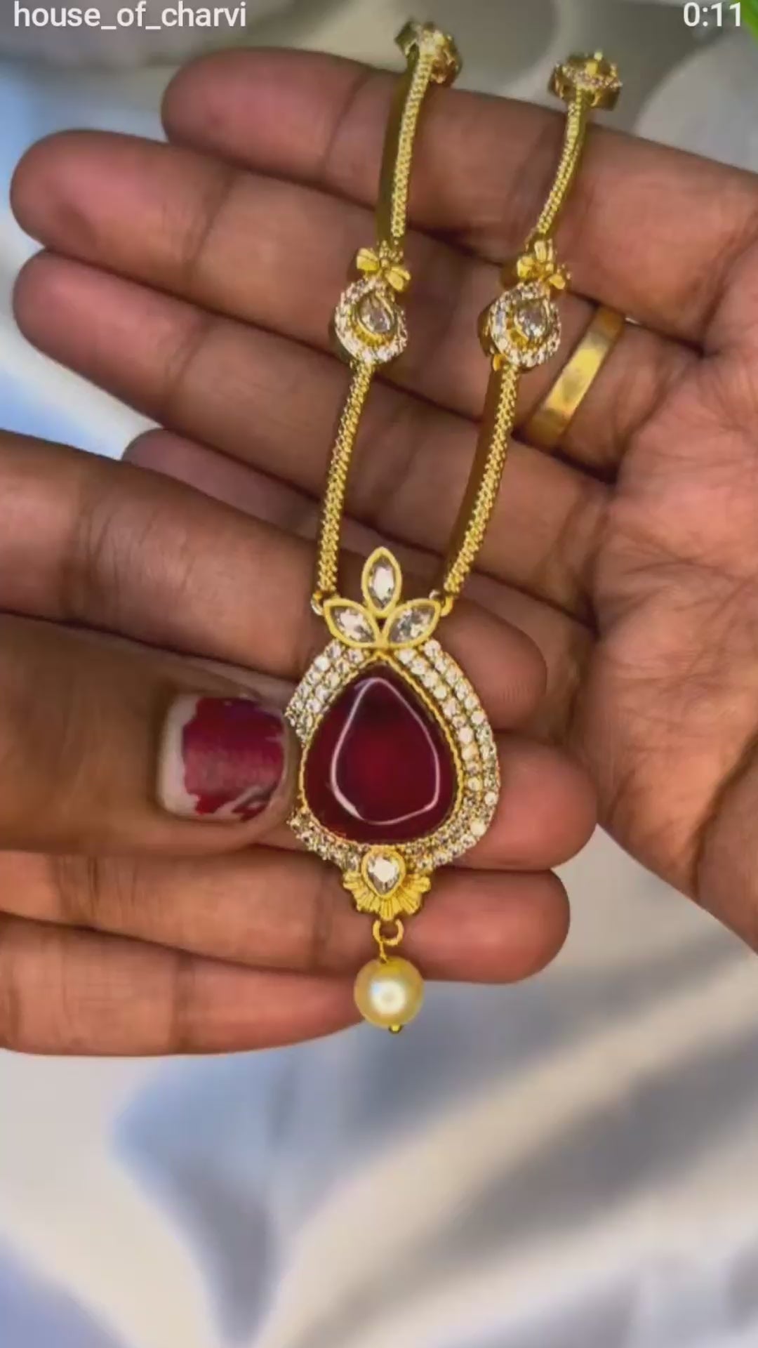 Imperial Garnet Pear-Drop Necklace