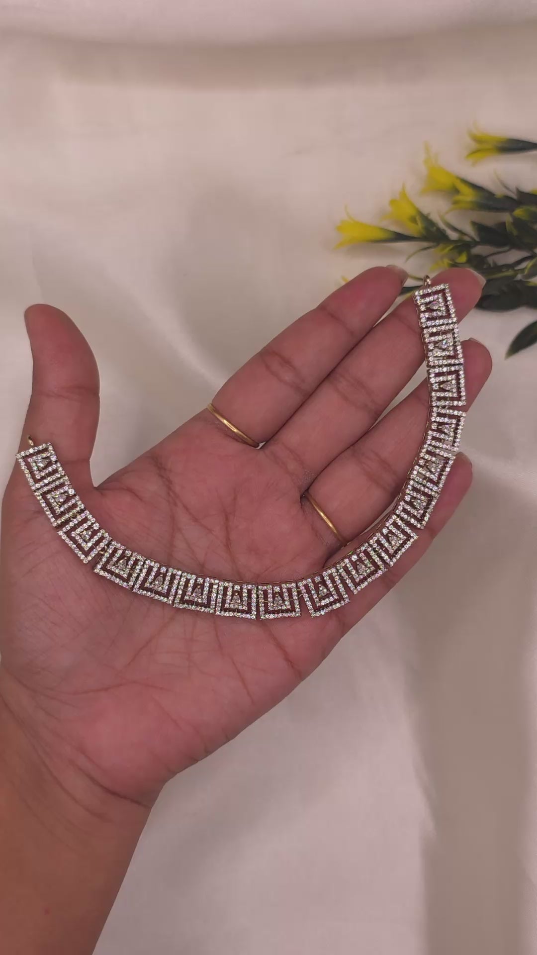 Geometric CZ Necklace Set