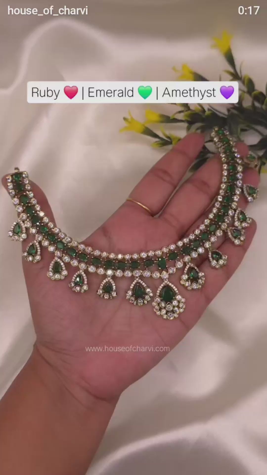 Emerald Kundan Choker Necklace Set