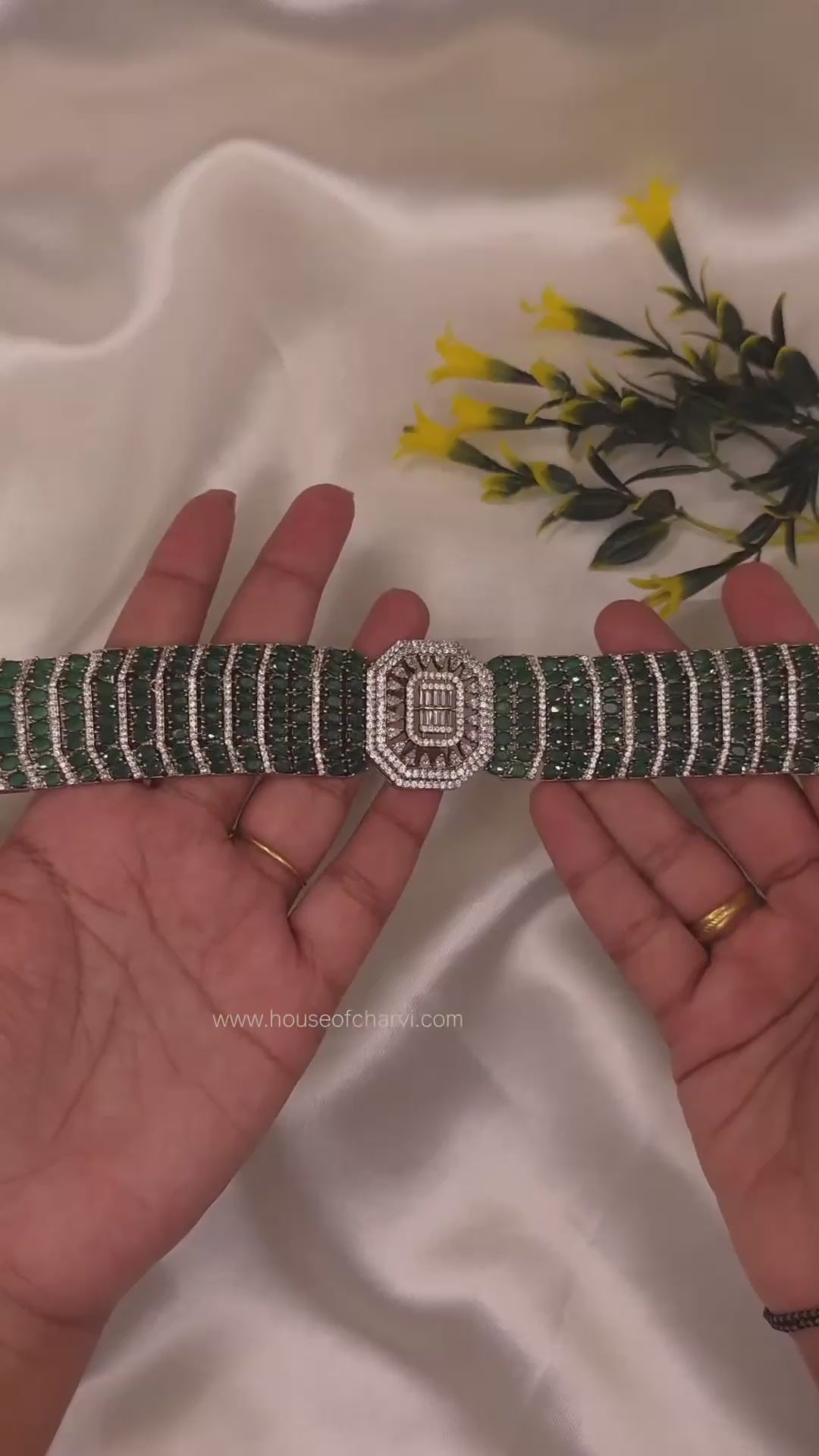 Green Stone Bridal Choker Set