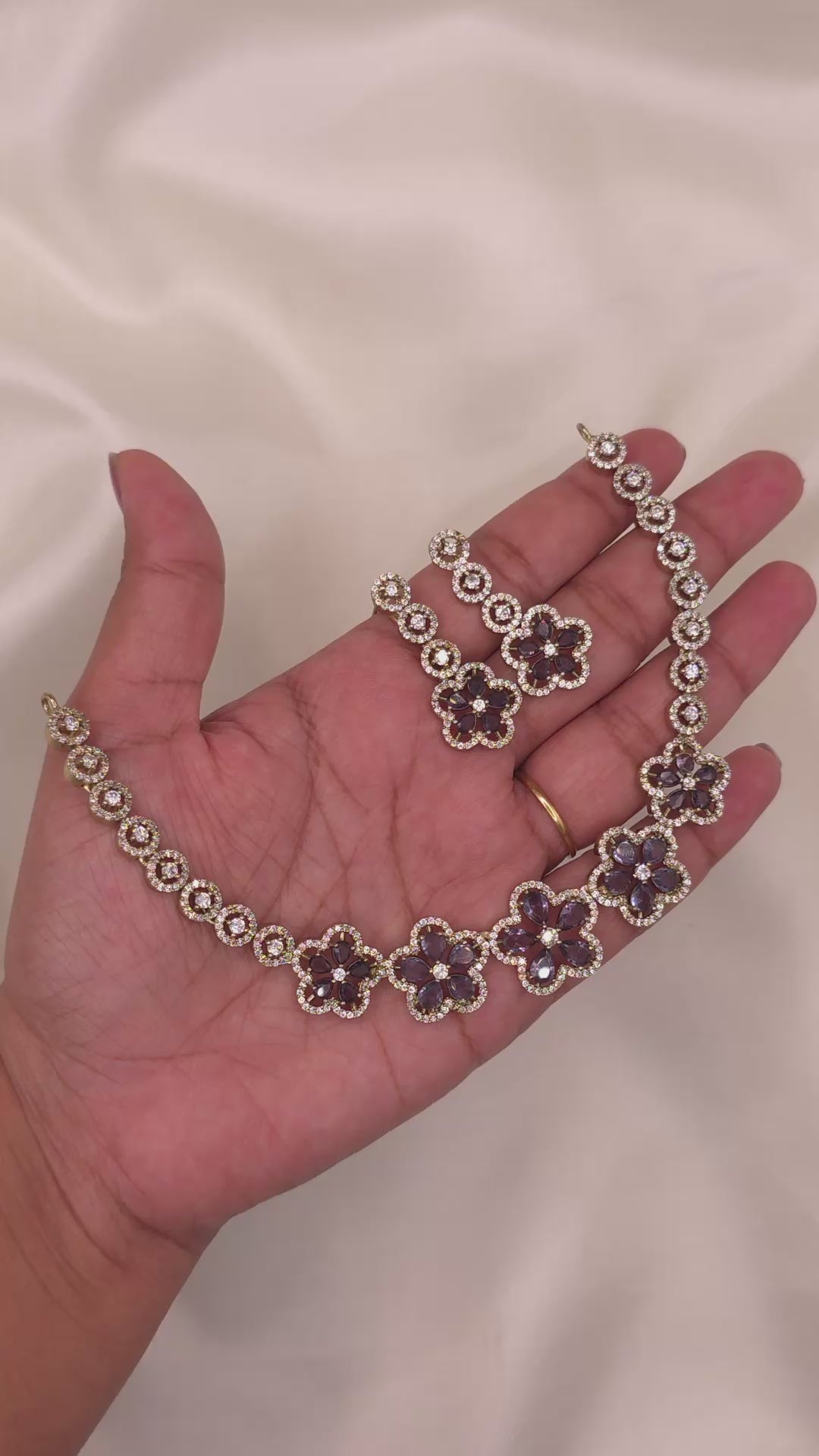 Amethyst Floral Fusion AD Necklace