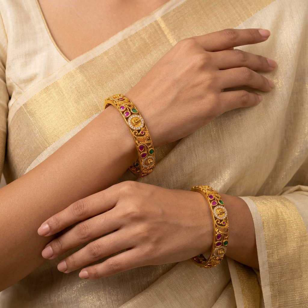 Divya Lakshmi Peacock Bangles
