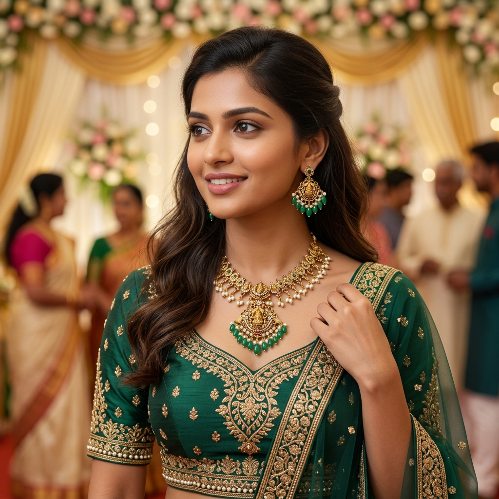 Lakshmi Peacock Necklace Set