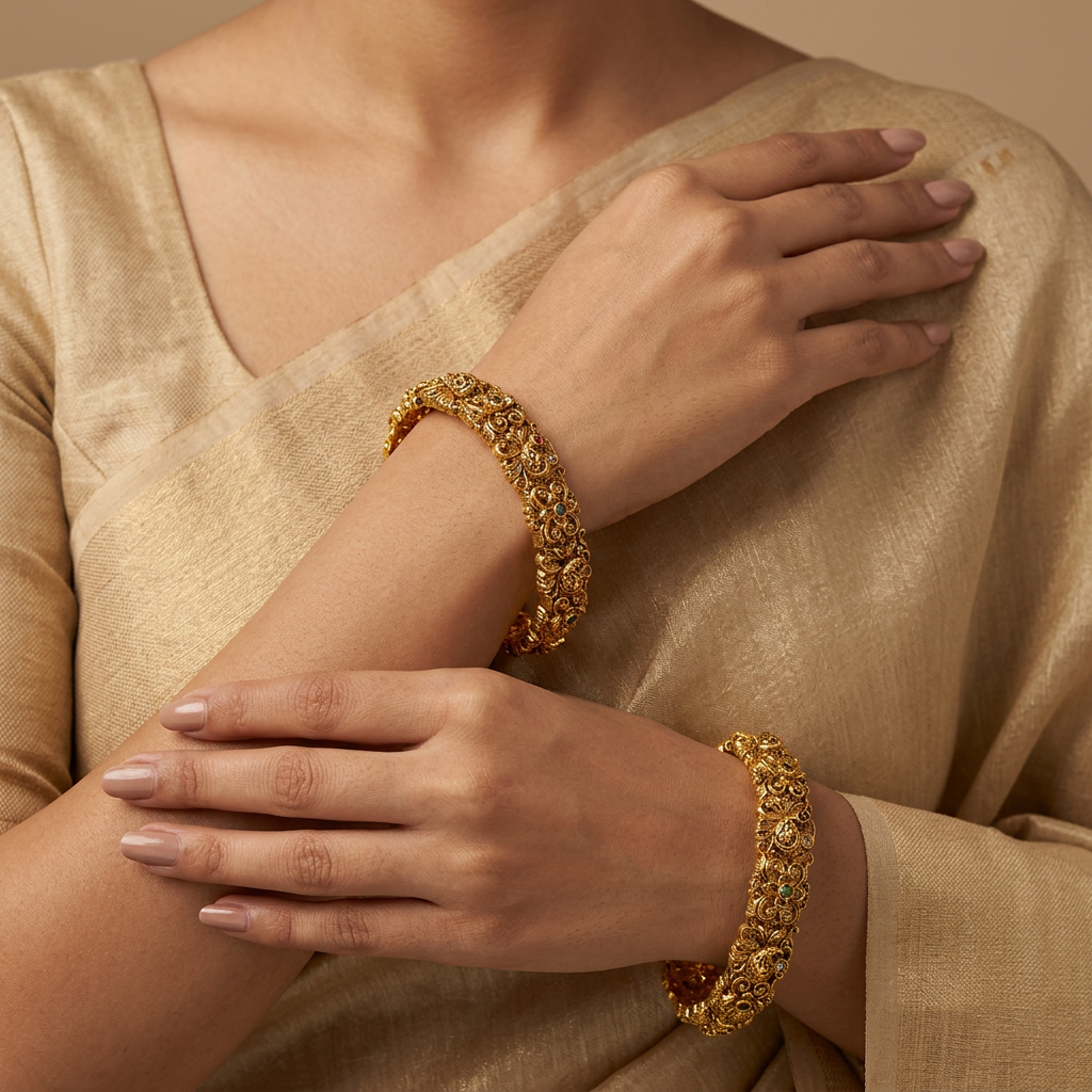 Non Idol Ruhani Peacock Kada Bangles